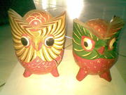 Art handycrafts of Indah creation(Bali)Painting owl statue