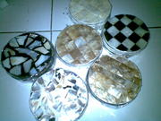 Art handycrafts of Indah creation(Bali)Sea shell glass base
