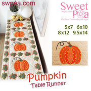 Pumpkin Quilt Block and Table Runner - Machine Embroidery Design